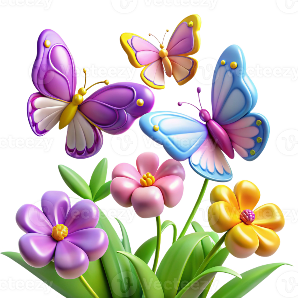 magnificent vintage A Group of Butterflies Fluttering Around premium png