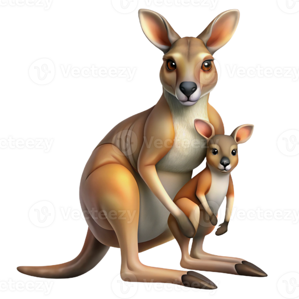 extraordinary classic A Mother Kangaroo with a Joey in Her authentic png