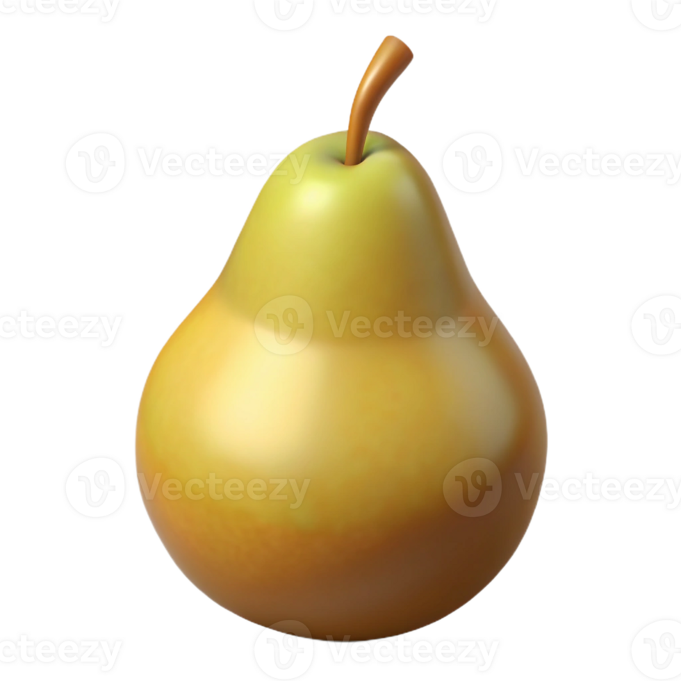 stunning contemporary A Single Ripe Pear Meticulously Rendered premium png