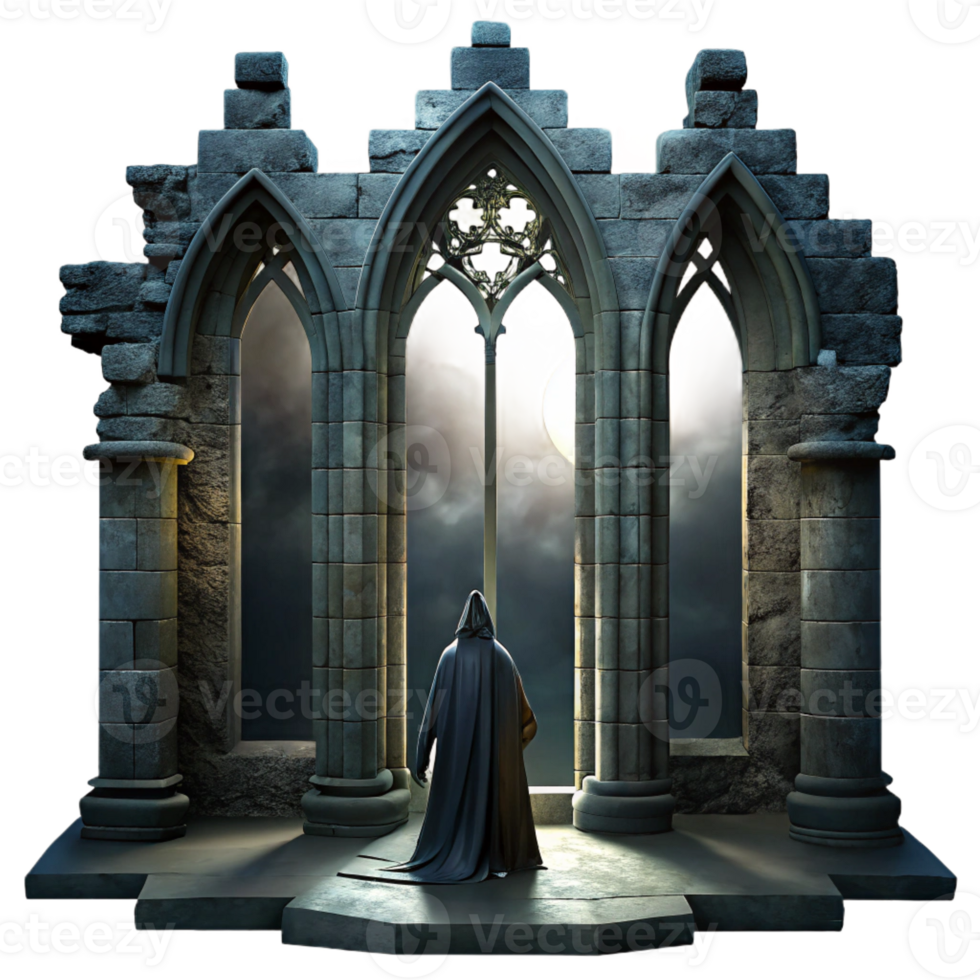 impressive traditional A Solitary Figure Cloaked in Tattered Black original png