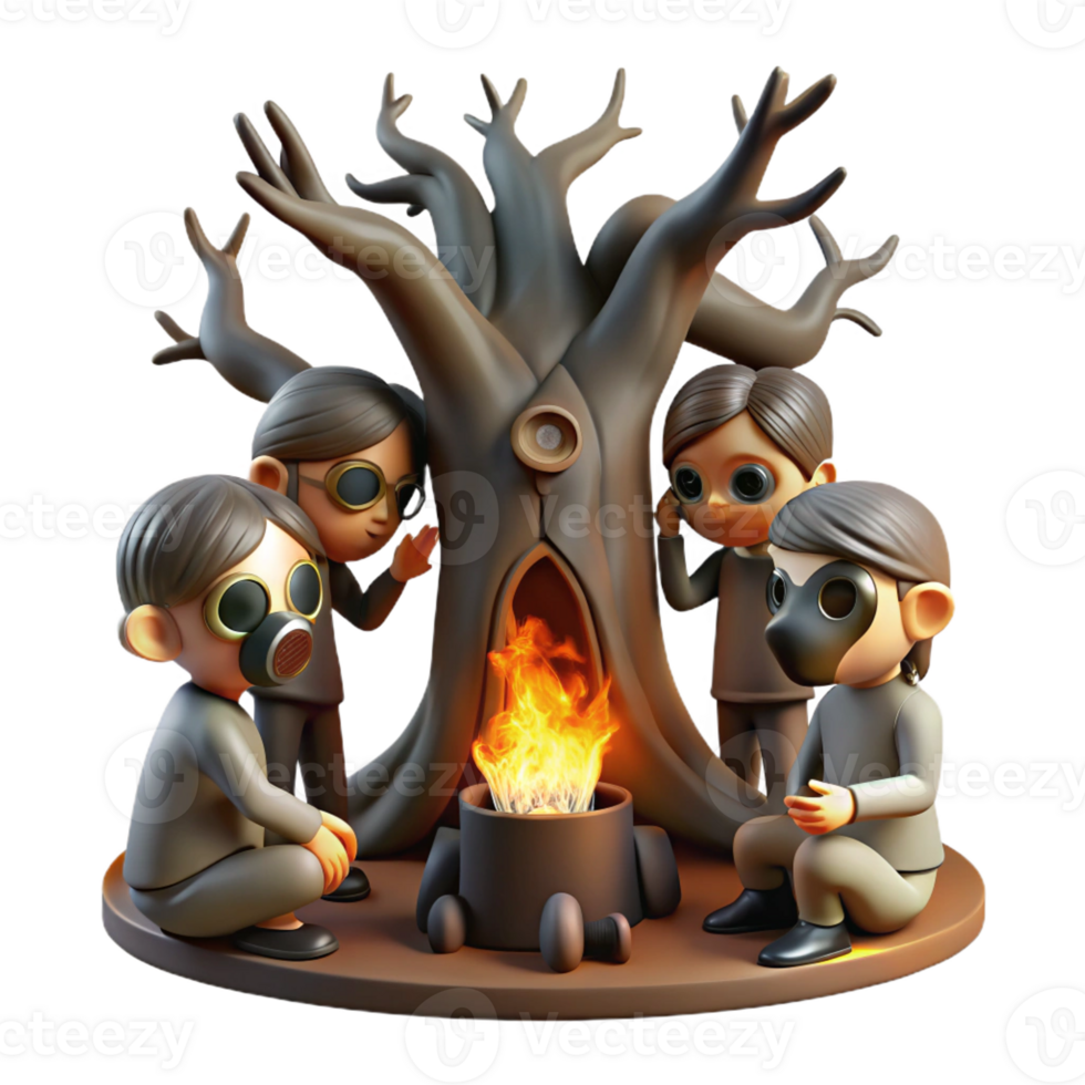 elegant contemporary A Group of Children Wearing Gas Masks original png
