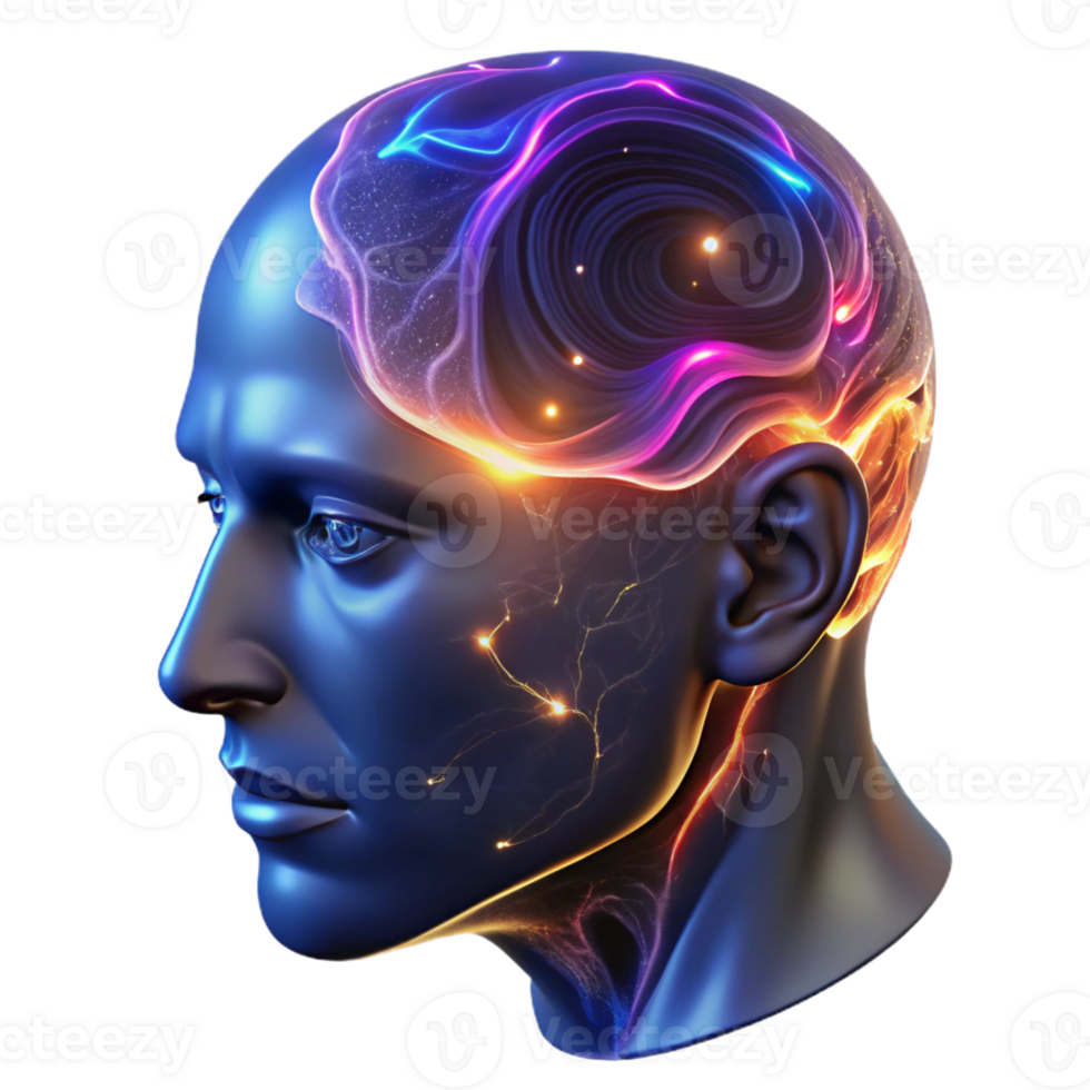 wonderful artistic A Colossal Translucent Human Head Filled genuine png