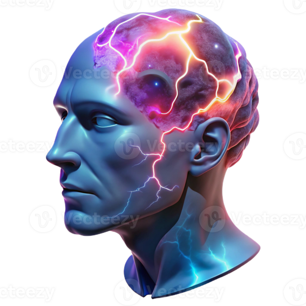 magnificent classic A Colossal Translucent Human Head Filled 4K png
