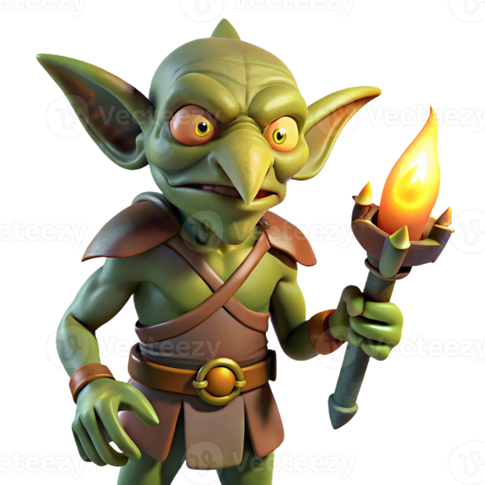 wonderful classic A Grotesque Goblin with Warty Green Skin exclusive png