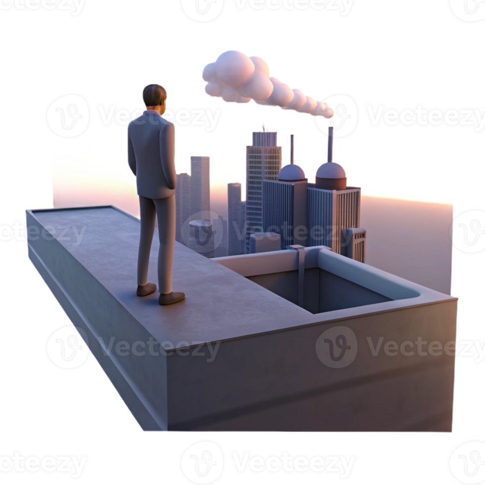 wonderful classic A Lone Figure Standing on a Rooftop exclusive png