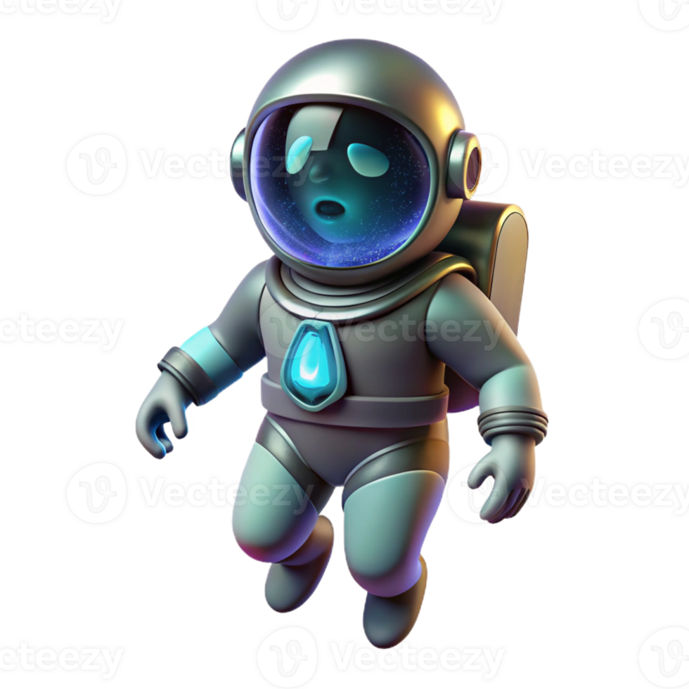 beautiful artistic A Lone Astronaut Clad in a Bioluminescent detailed png