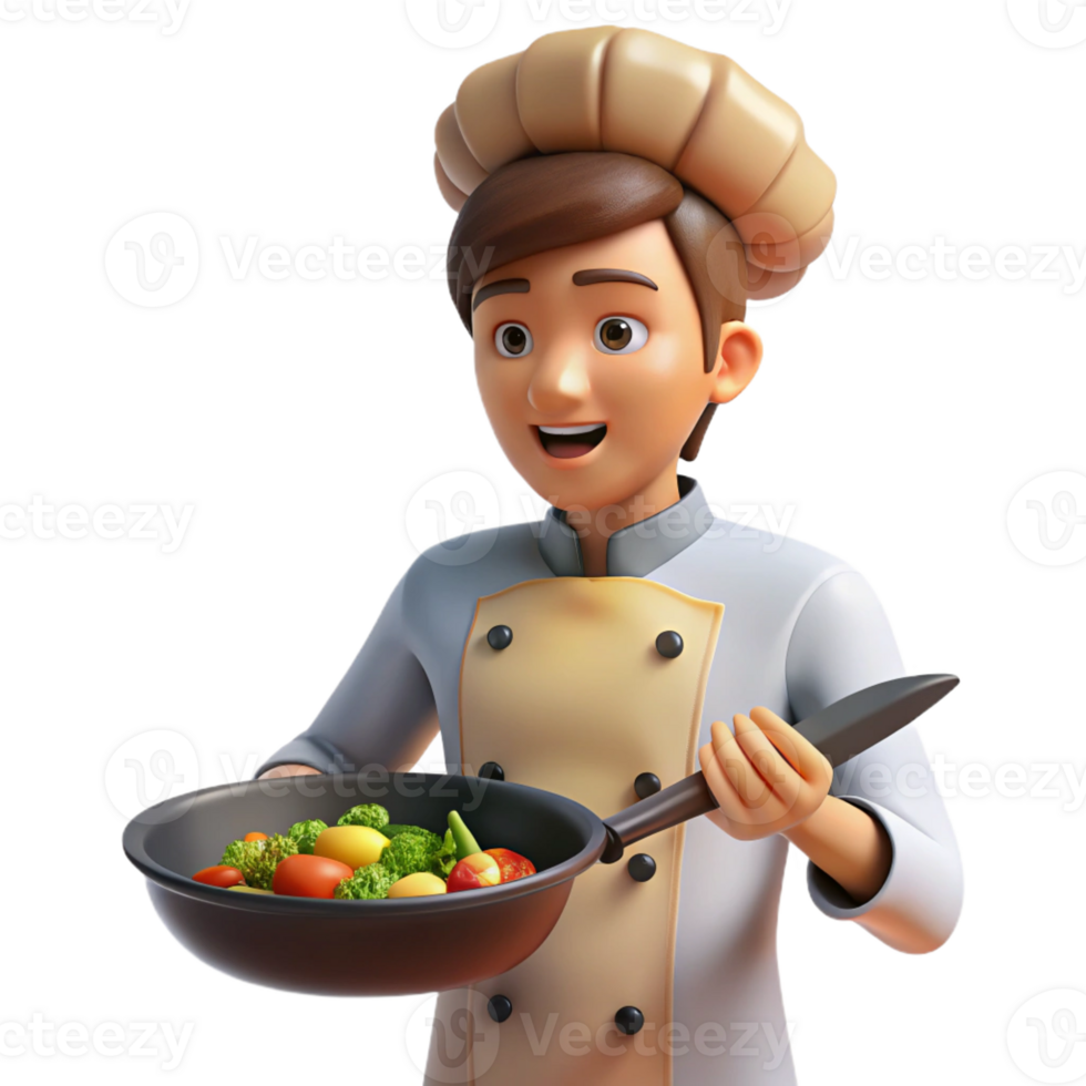 wonderful abstract A Skilled Chef with Short Brown Hair and high resolution png
