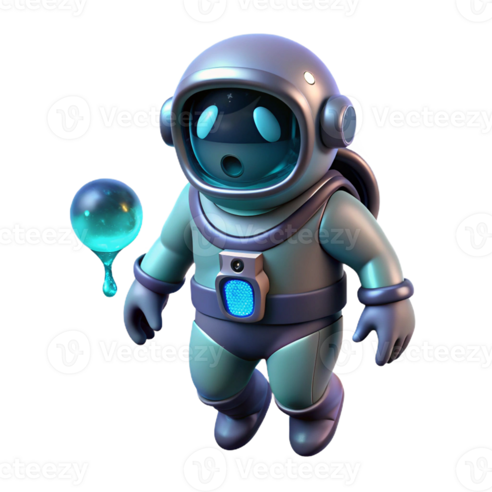 impressive creative A Lone Astronaut Clad in a Bioluminescent authentic png