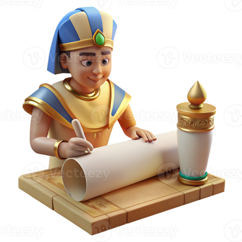 wonderful abstract An Egyptian Scribe Meticulously Painting high resolution png