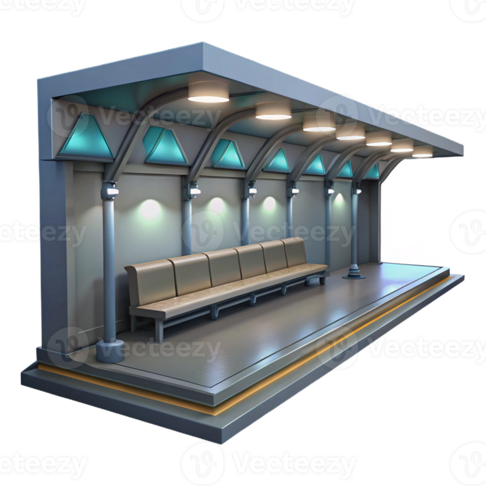 dramatic rustic Empty Subway Platform Flickering Fluorescen professional png