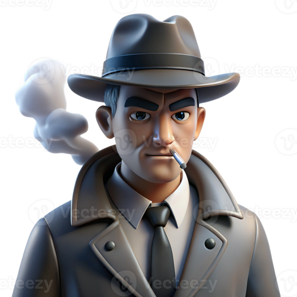 impressive traditional A Lone Detective in a Trench Coat and exclusive png