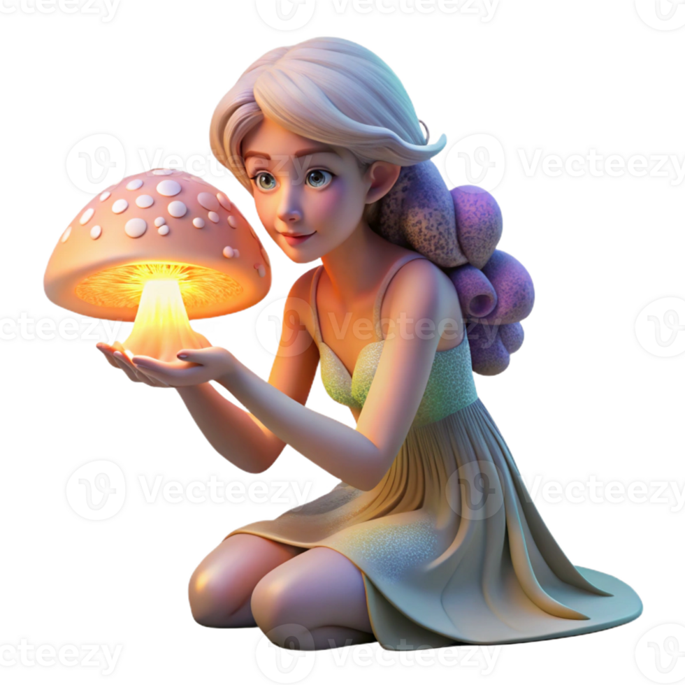 magnificent modern A Young Woman with Firefly Lit Hair Kneels original png