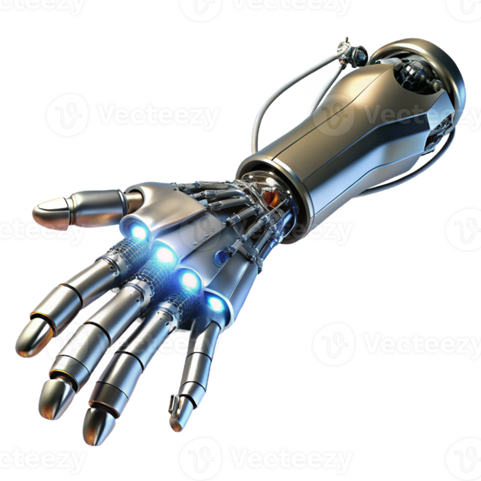 wonderful classic A Powerful Chrome Plated Cybernetic Arm genuine png