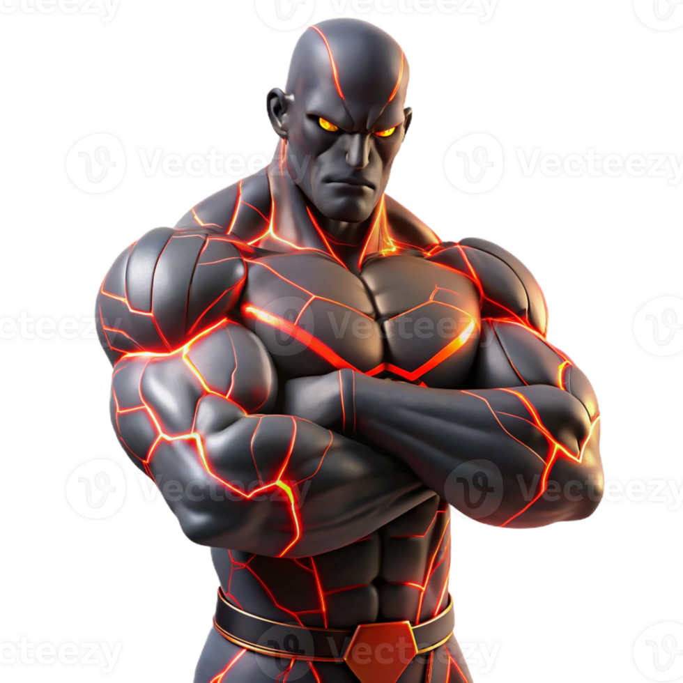 extraordinary creative A Powerful Muscular Superhero with Skin authentic png