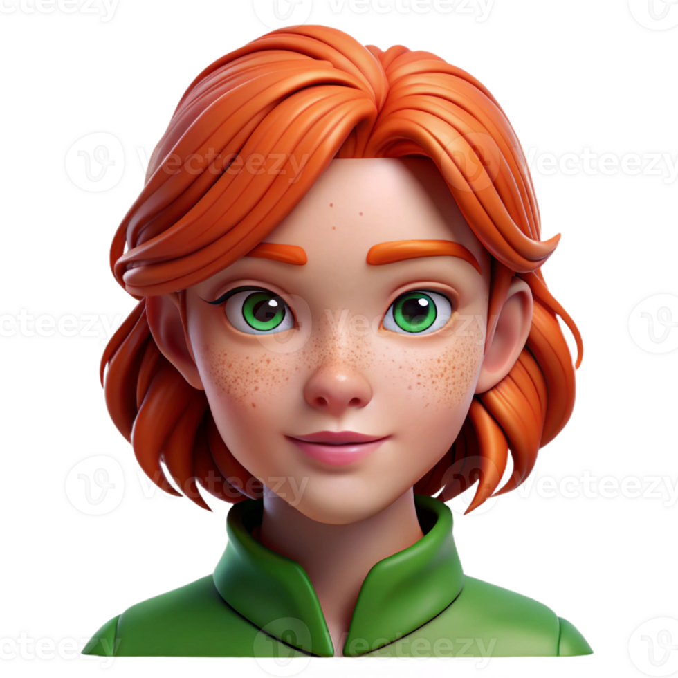 wonderful rustic Portrait of a Young Woman with Fiery Red 4K png