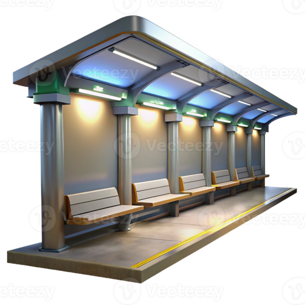 elegant abstract Empty Subway Platform Flickering Fluorescen 4K png