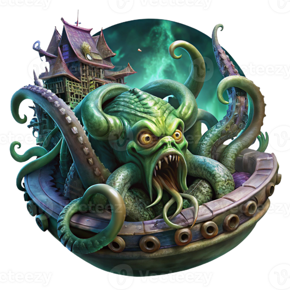 stunning abstract A Colossal Ancient Kraken Its Tentacles high quality png
