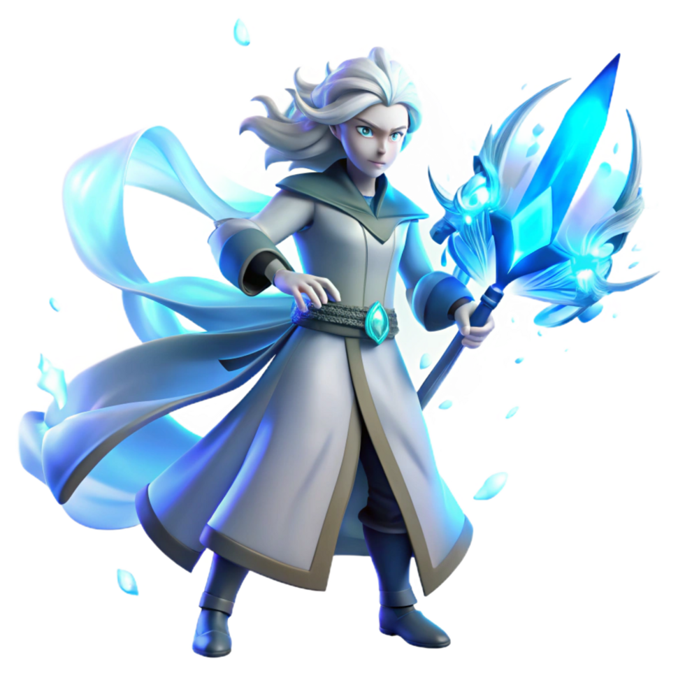 serene abstract A Lone Ethereal Warrior with Flowing genuine png