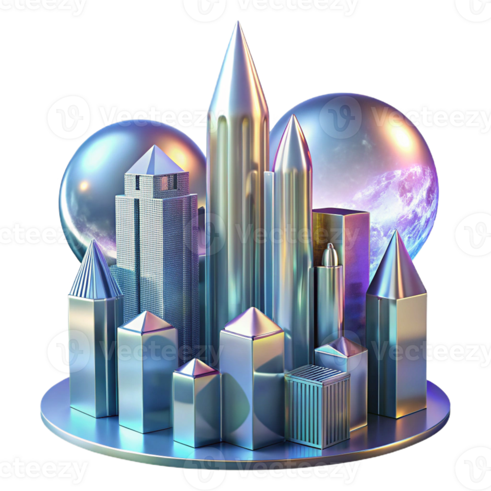 wonderful abstract A Towering Crystalline Cityscape Shimmers genuine png