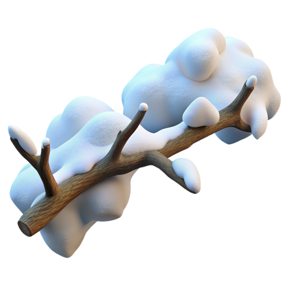 serene rustic A Branch Covered in Snow Winter Scene original png