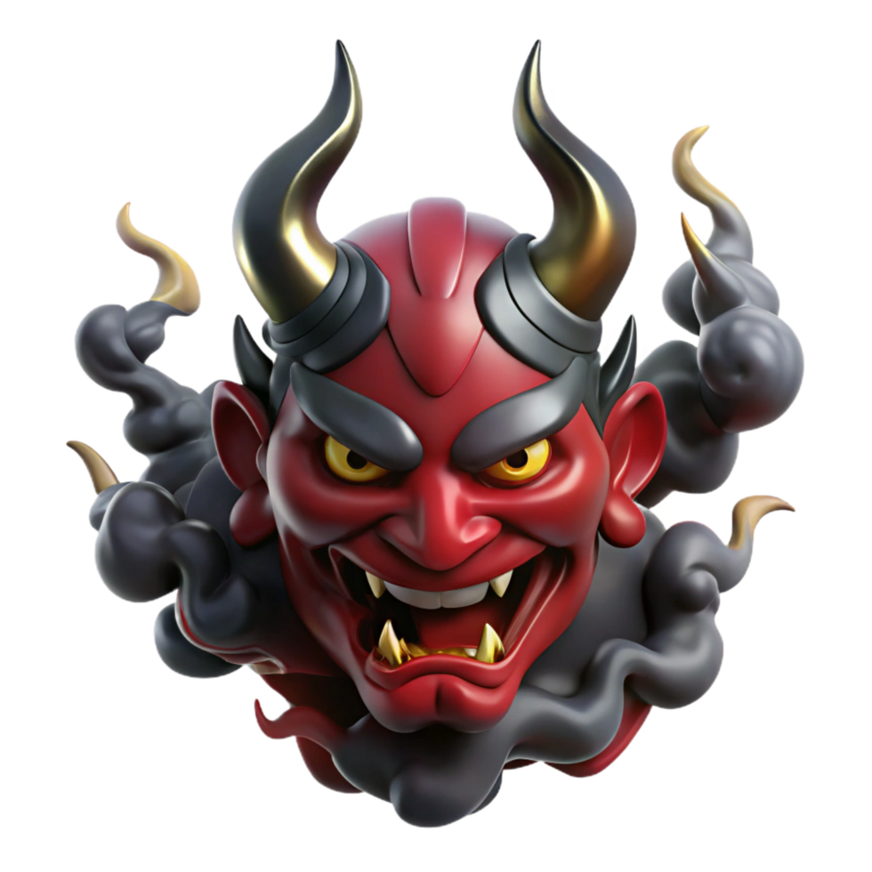 beautiful vintage A Fearsome Oni with Crimson Skin Sharp high resolution png