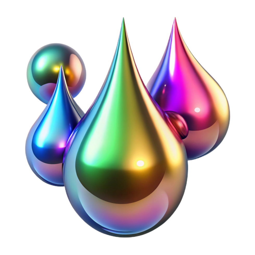 magnificent contemporary A Cascade of Fluid Metallic Droplets high quality png