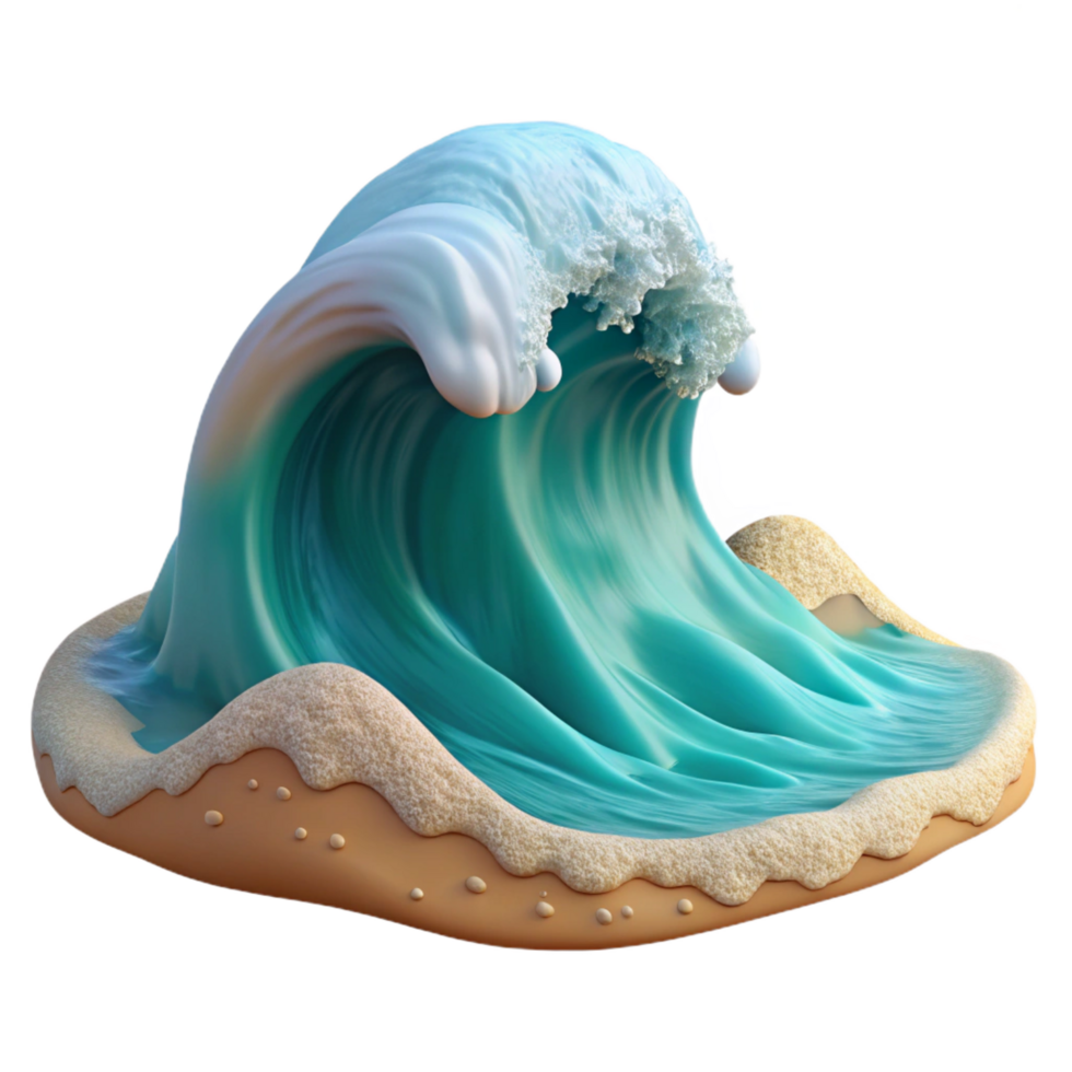 dramatic modern A Rolling Wave Crashing on a Sandy Beach high resolution png