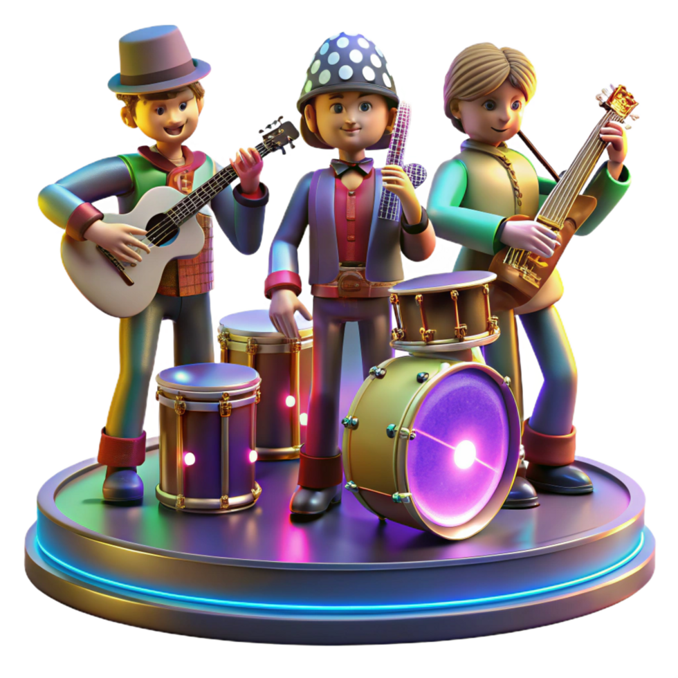 wonderful creative A Group of Steampunk Musicians Playing 4K png