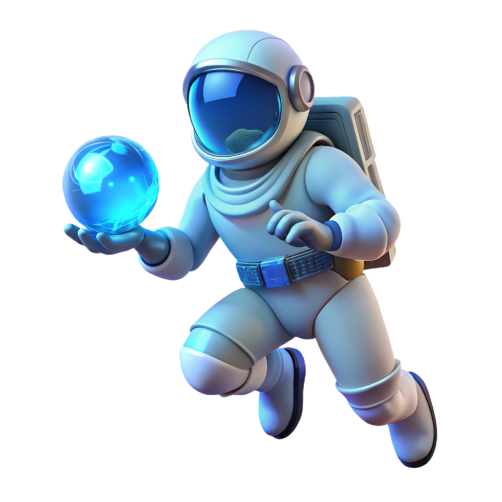 vibrant traditional A Lone Astronaut Clad in a Bioluminescent detailed png