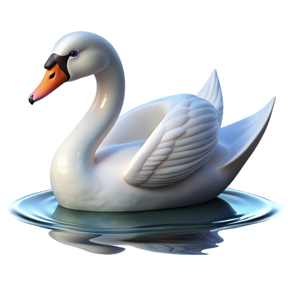 serene classic A Graceful Swan Gliding Across a Calm Lake high quality png