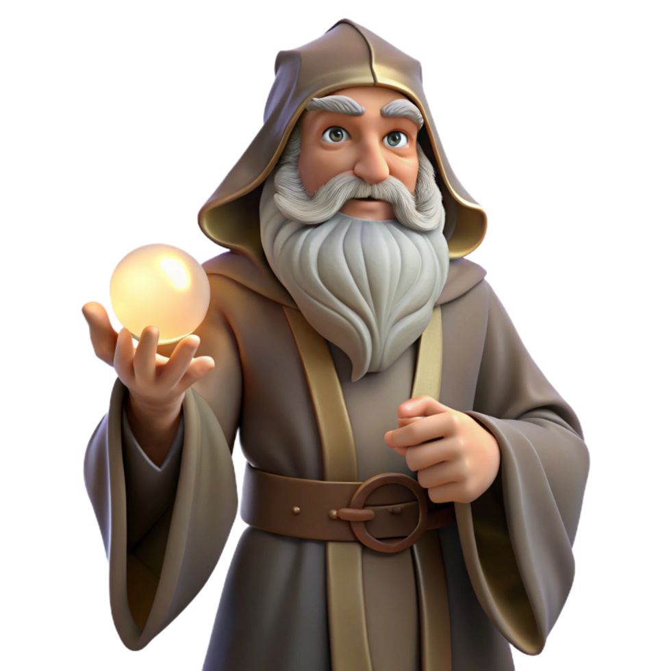 wonderful vintage A Wise Old Wizard with a Long White Beard premium png