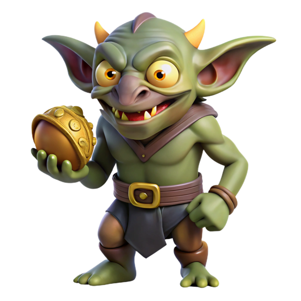 serene contemporary A Grotesque Goblin with Sharp Teeth and high quality png