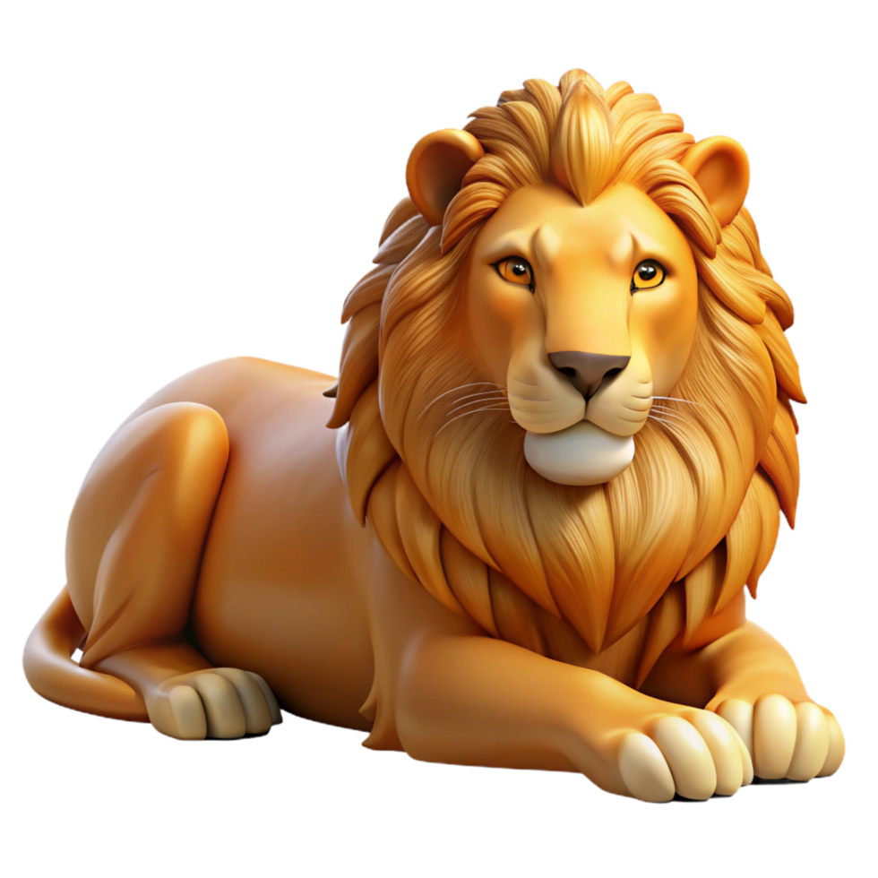 impressive artistic A Regal Lion Resting in the Savanna Grass premium png