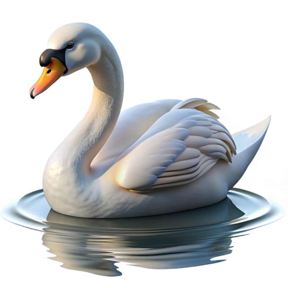 dramatic rustic A Graceful Swan Gliding Across a Calm Lake genuine png