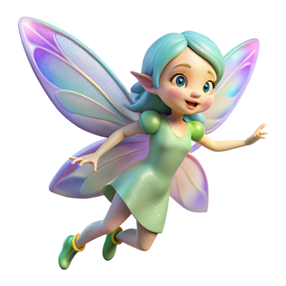 extraordinary abstract A playful fairy with iridescent wings and a mischievous grin, sprinkling pixie dust. Delicate, watercolor style detailed png