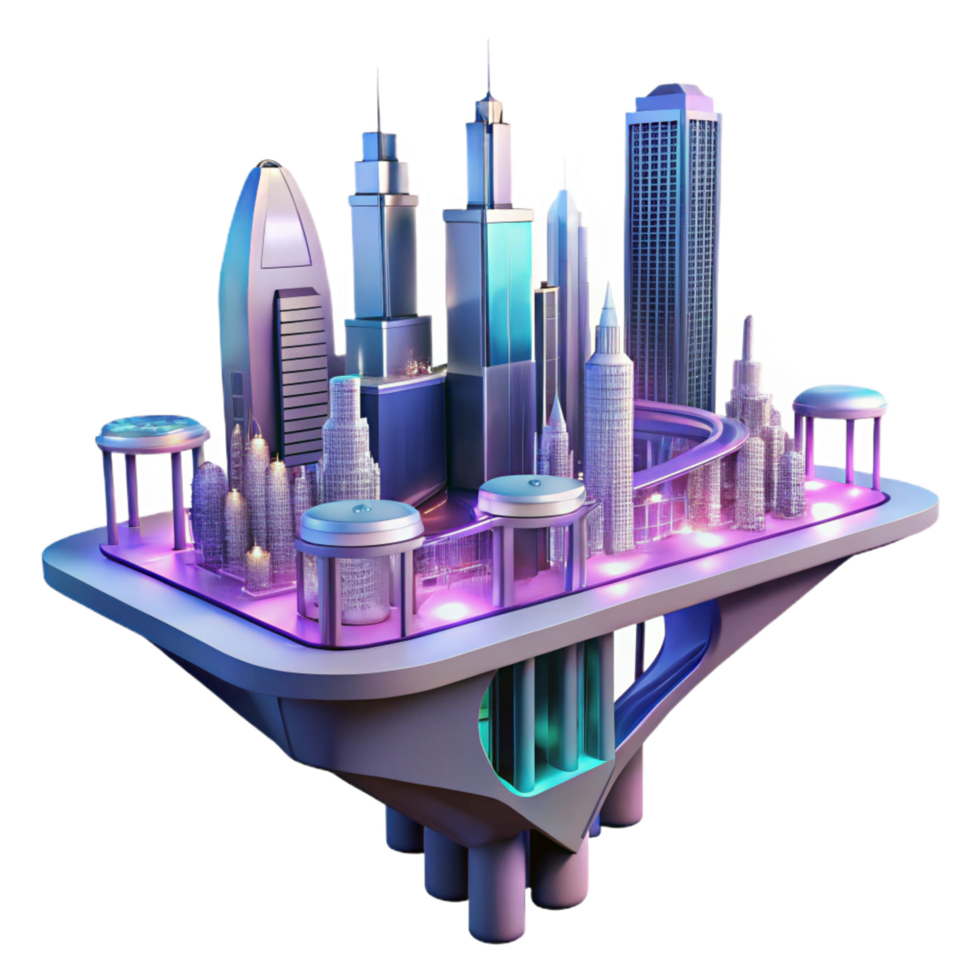 impressive artistic A Futuristic Cityscape Built on Floating original png