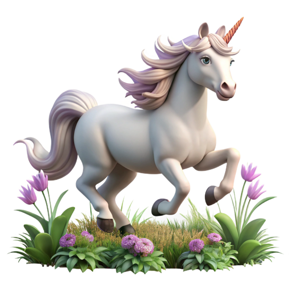 impressive vintage A Majestic Unicorn with a Silver Horn and high quality png