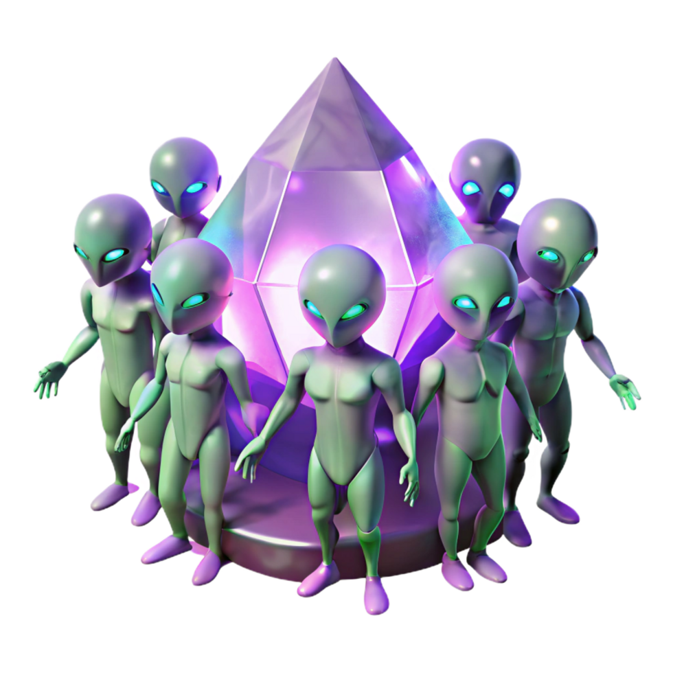 impressive rustic A Group of Aliens with Translucent Skin detailed png