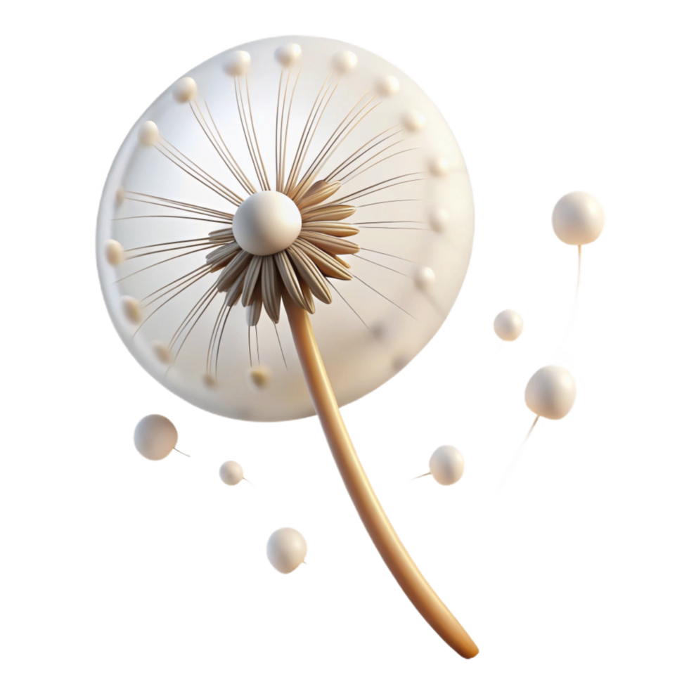 elegant traditional A Single Dandelion Seed Head with Seeds original png