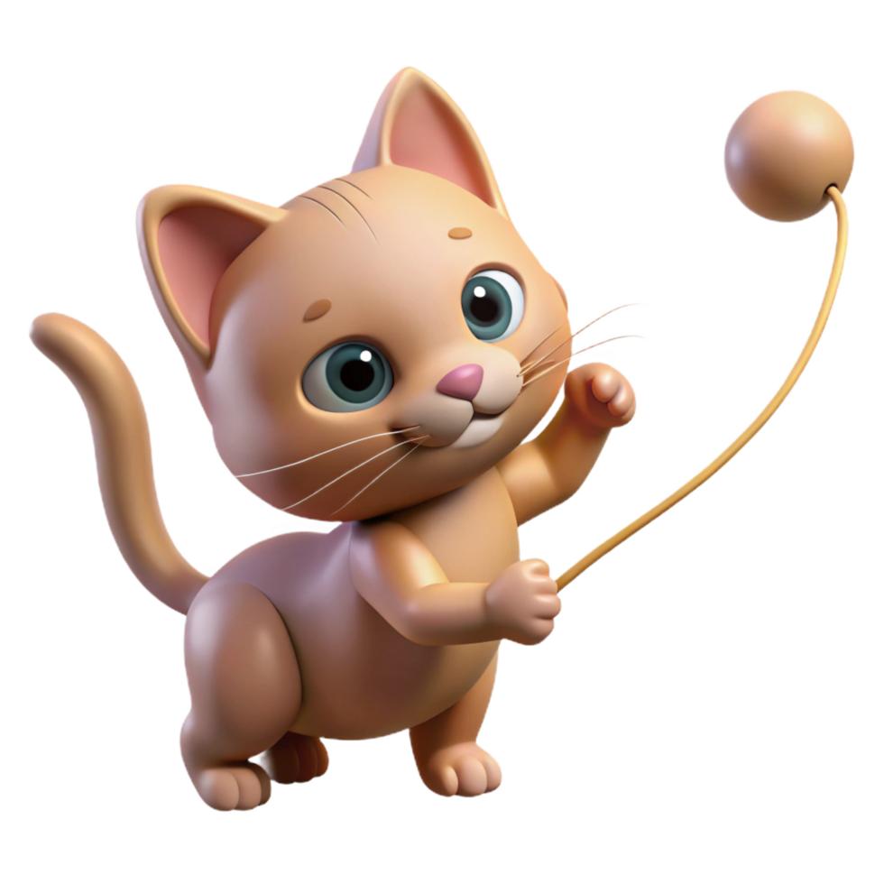 dramatic abstract A Playful Kitten Batting at a String authentic png