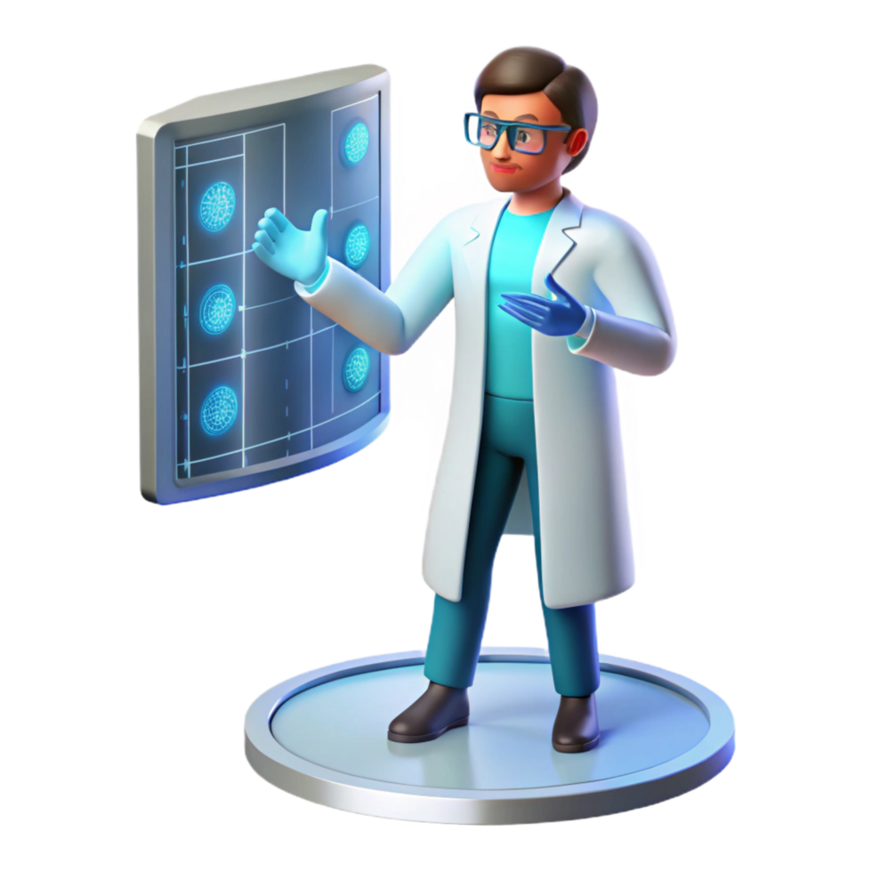 extraordinary vintage A Scientist Working on a Transparent original png