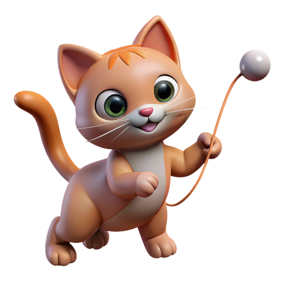 magnificent modern A Playful Kitten Batting at a String high resolution png