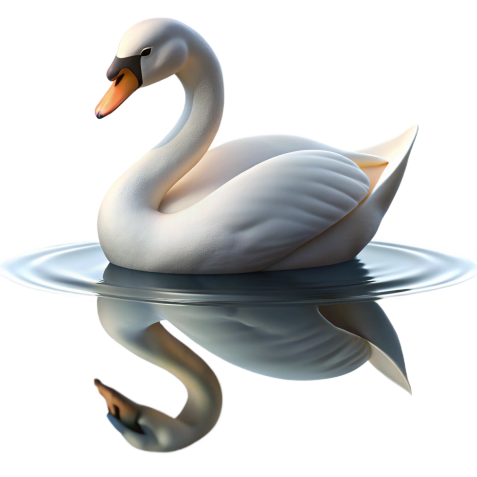 impressive creative A Graceful Swan Gliding Across a Still authentic png