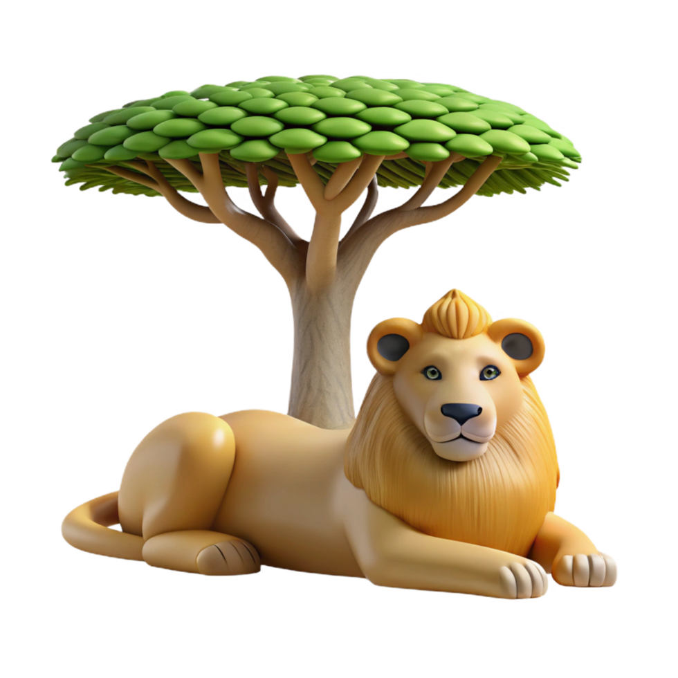 extraordinary contemporary A Regal Lion Resting in the Shade of a high resolution png