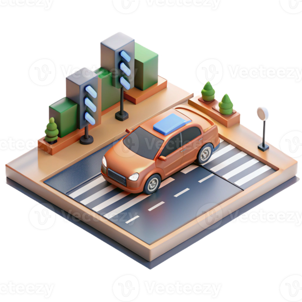 wonderful classic A Self Driving Car Navigating a Complex high resolution png