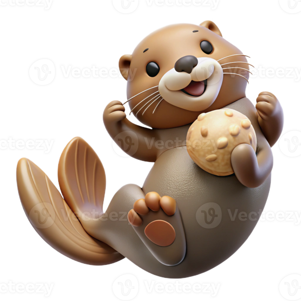 impressive rustic A Playful Sea Otter Floating on Its Back premium png