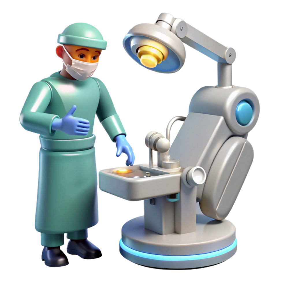 serene traditional A Robotic Surgeon Performing a Delicate professional png