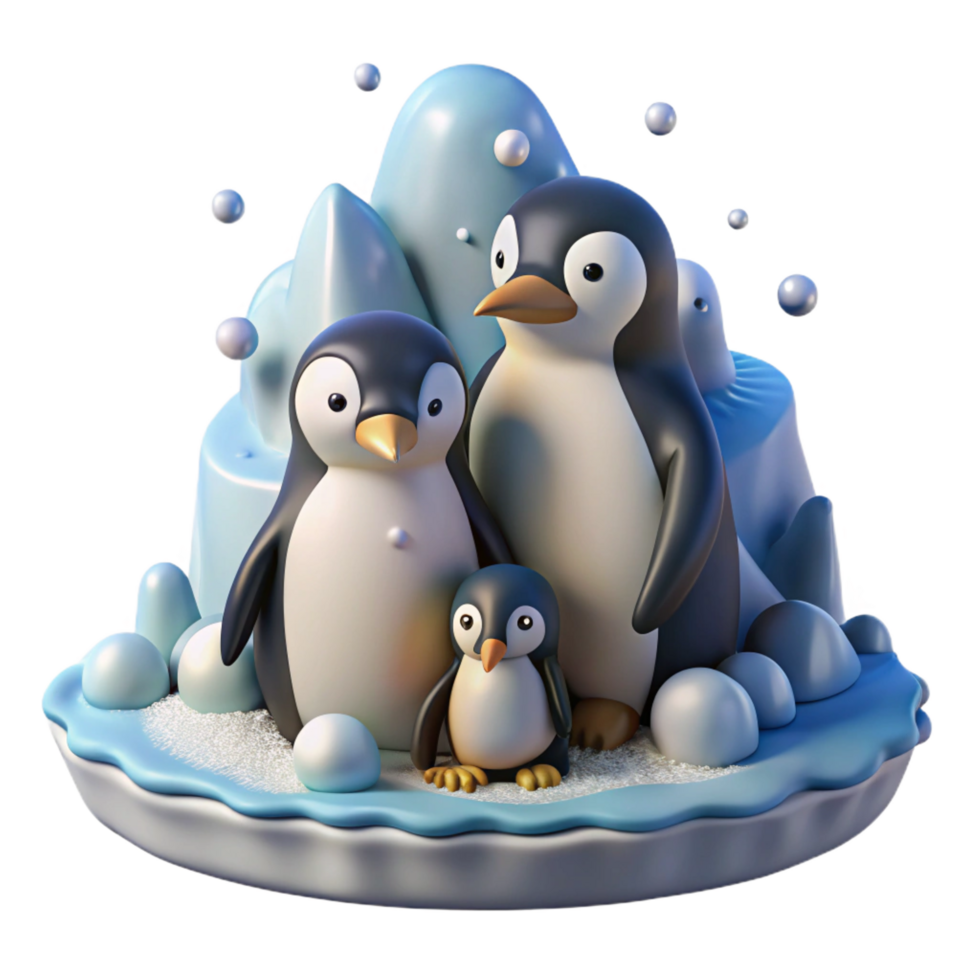 beautiful rustic A Family of Penguins Huddled Together on high resolution png