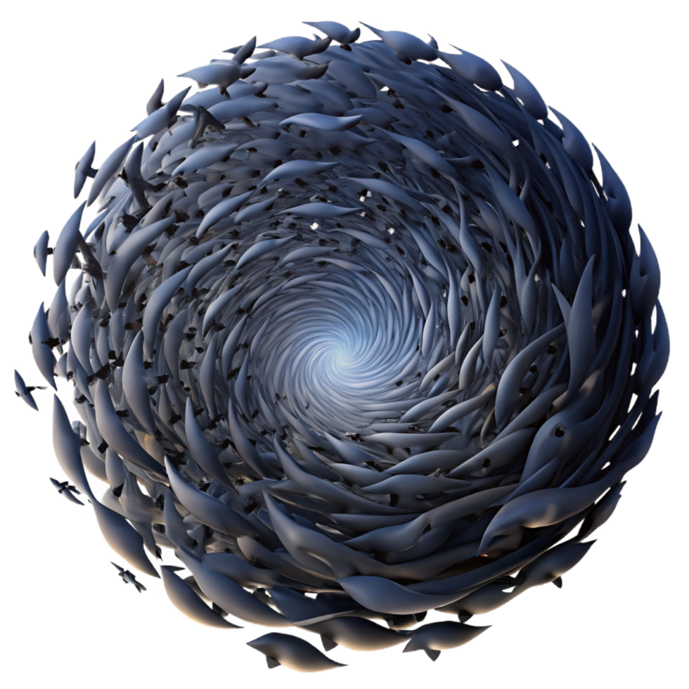 vibrant creative A Flock of Starlings Swirling in the premium png