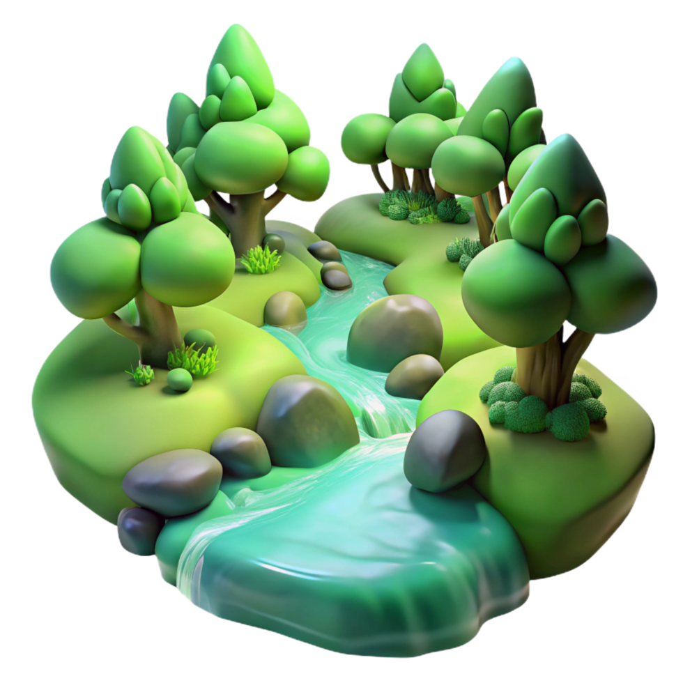 magnificent abstract A Babbling Brook Flowing Through a Mossy professional png